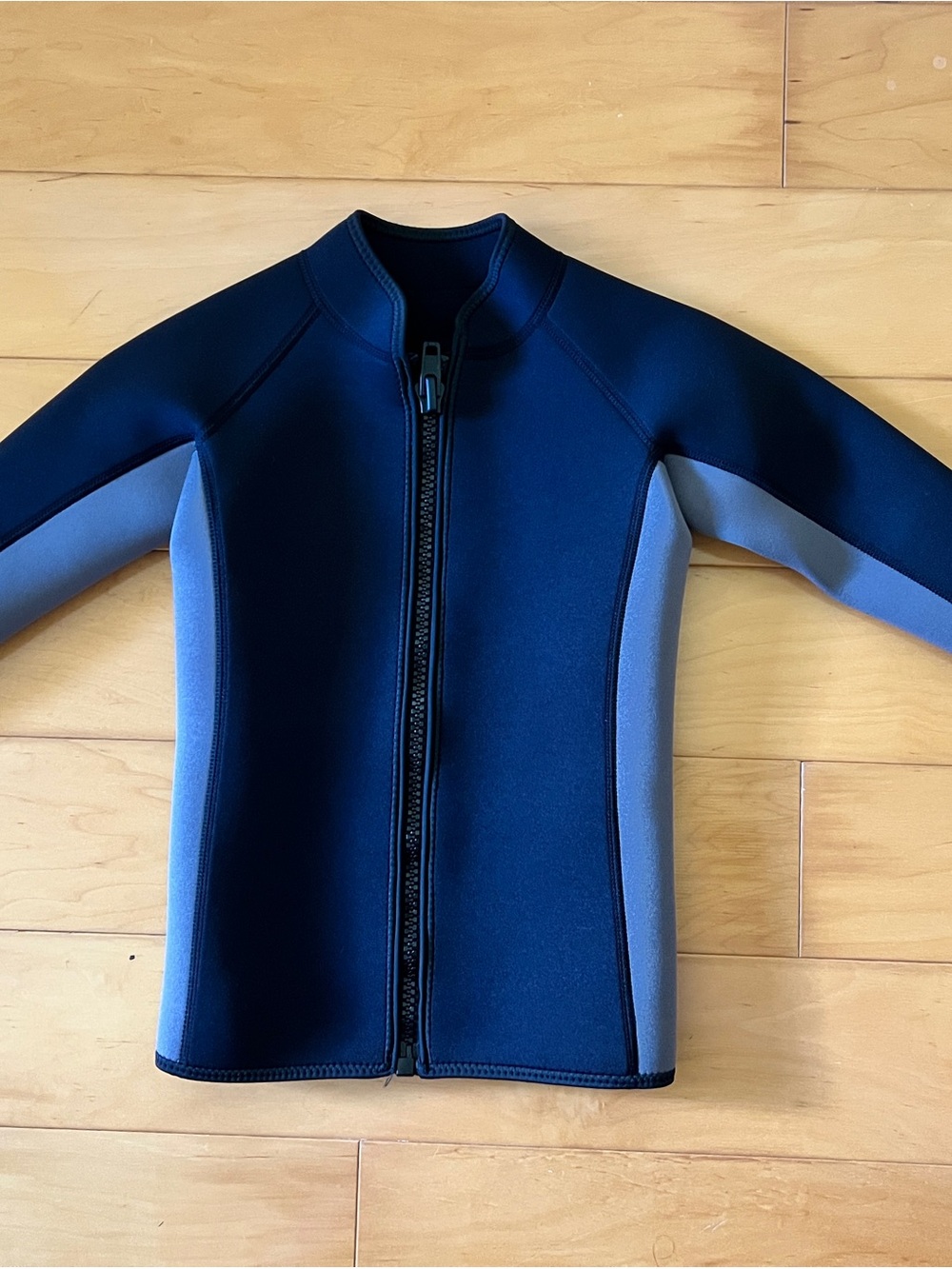 Kids Black and Gray Front-Zip Neoprene Swim Jacket